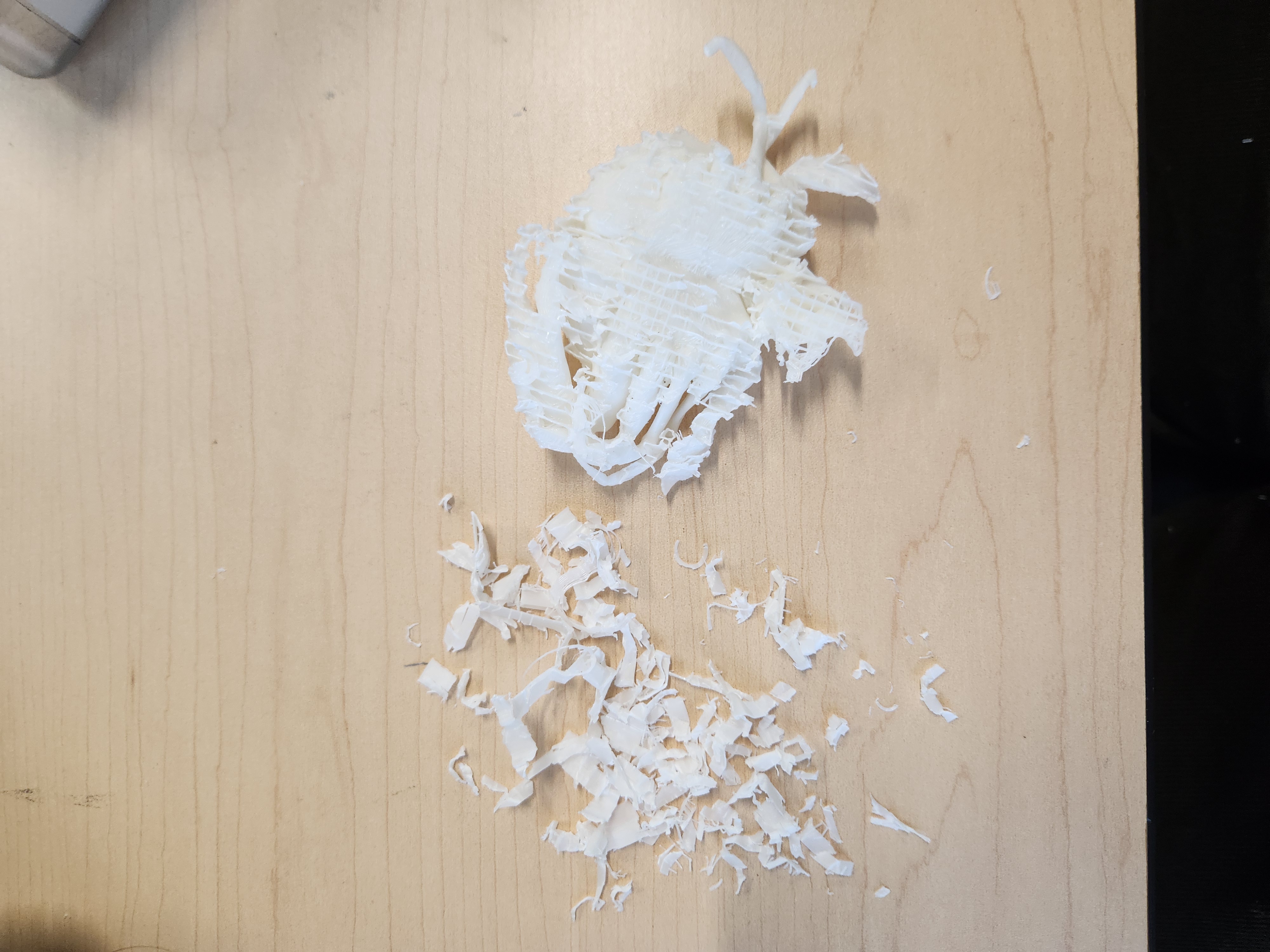 After 3D printing, attemping to remove the supports to reveal crab